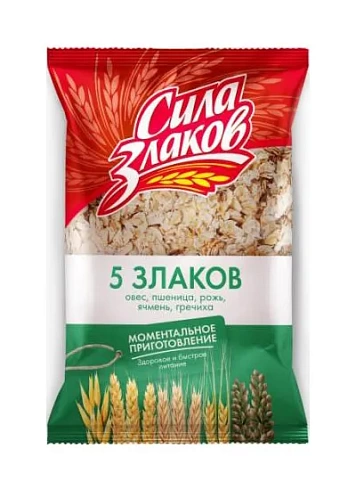 Cereal Flakes-Mix of 5 Sila Zlakov (Mix of oats, rye, barley, wheat and buckwheat flakes) 400 g