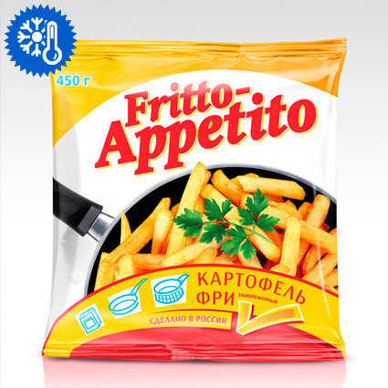 Картофель Фри Замороженный ТМ "Fritto-Appetito" 8х8 мм 450 г