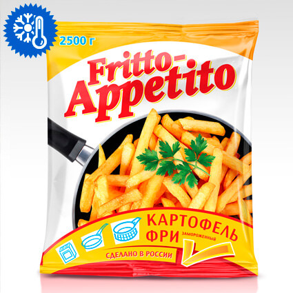 Картофель Фри Замороженный ТМ "Fritto-Appetito" 8х8 мм 2500 г