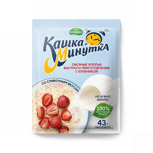 Oat flakes «Kashka-Minutka» Creamy. With strawberry 43 g