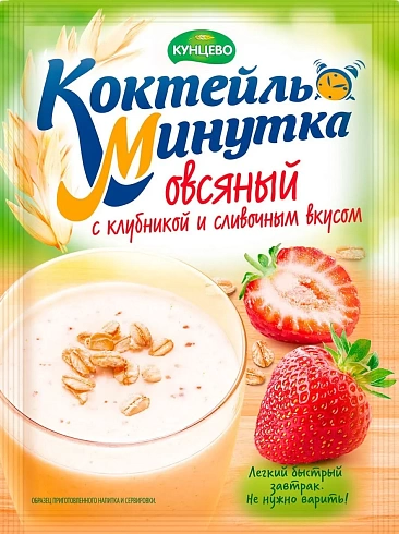 Oat shakes «Koktail-Minutka» creamy strawberry flavor 37 g