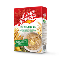 Зерновые хлопья "10 Злаков" (Смесь овсяных, кукурузных, гречневых, пшеничных, пшённых, ячменных, ржаных, рисовых хлопьев и семян амаранта и киноа)